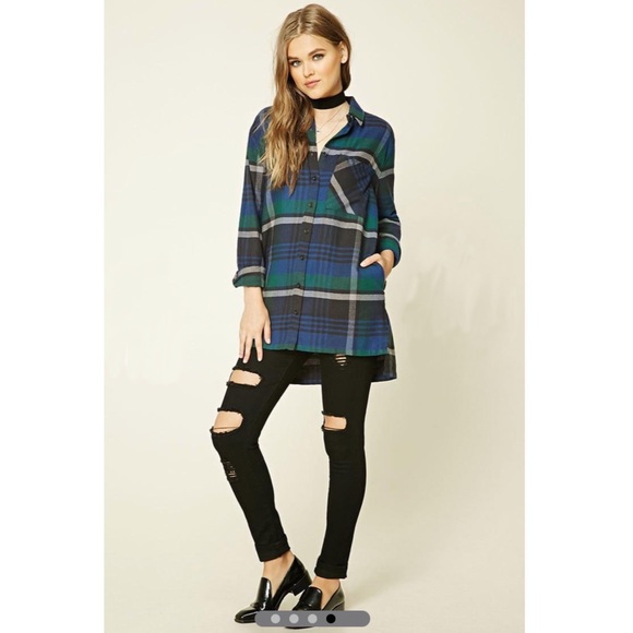 Forever21 Flannel Top Button Down - Picture 9 of 9